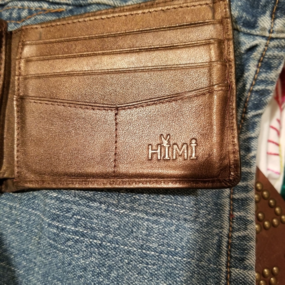 Himi leather wallet in copper